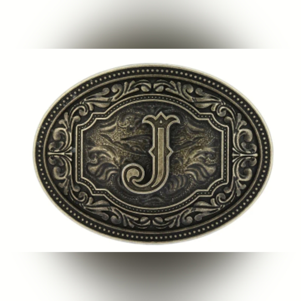 Western Cowboy Initial “J” Belt Buckle Vintage Style, T1B5E